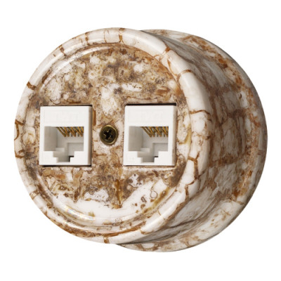 BIRONI Лизетта Керамика Мрамор Розетка 2-ая RJ45, B1-302-09