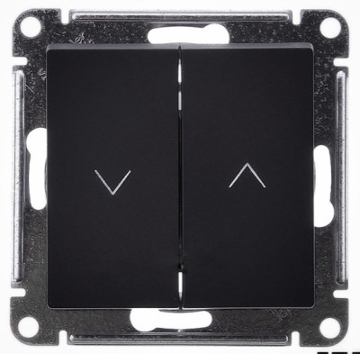 ATN001419 - ATLASDESIGN 2-клавишный ВЫКЛЮЧАТЕЛЬ ДЛЯ ЖАЛЮЗИ, сх.4, 10А, механизм, БАЗАЛЬТ, Systeme Electric