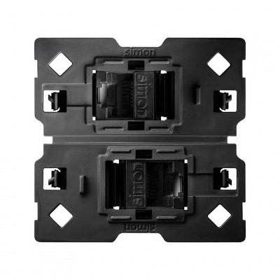 Simon 10002544-039 Розетка 2xRJ45 Cat.6 с адаптером S100