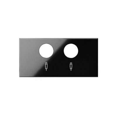 Simon 10000053-138 Накладка розетки R-TV+SAT цвета черный глянец S100