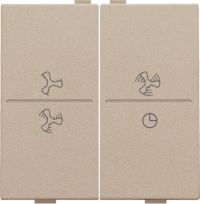 Niko Шампань Накладка на радиокнопку с обозначением вентилятора, двухклавишная, 157-00013