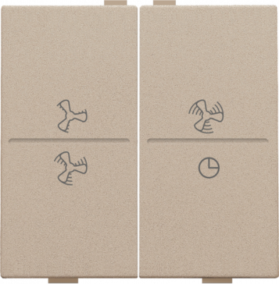 Niko Шампань Накладка на радиокнопку с обозначением вентилятора, двухклавишная, 157-00013