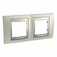 MGU66.004.095 - UNICA TOP РАМКА 2-постовая, горизонтальная, АЛЮМИНИЙ/ОПАЛ