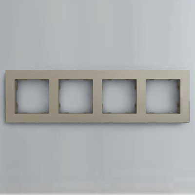 IRIDIUM Рамка на 4 пост, шампань, Berlin 02, 02P403