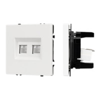 054312 - Механизм сдвоенной компьютерной розетки SCT-NOBE-MPC2-SFPL-WH (RJ-45, CAT6) (Arlight, -)