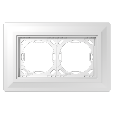 Монтажная рамка для установки в гипсокартон или под штукатурку, 2 поста; гипс; белый; LS Zero, PA982G125-0
