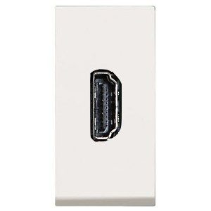 N2155.6 BL - Механизм HDMI разъёма, тип А, с безвинтовым подключением проводов (20п), 1-модульный, серия Zenit, цвет альпийский белый - 2CLA215560N1101