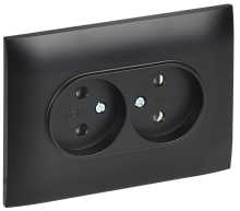 SKANDY Роз. 2-я без з/к/ш 10А в сб. SK-R10Bl черн. IEK, SK-R20-10-K02-F