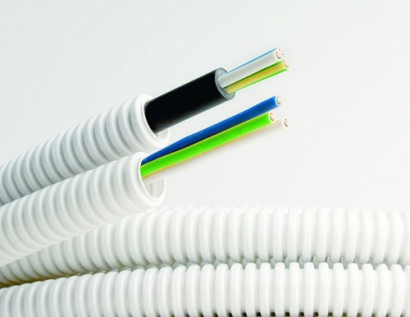 Электротруба ПВХ гибкая гофр. д.16мм, цвет серый, с кабелем ВВГнг(А)-LS 3х1,5мм РЭК "ГОСТ+", 100м