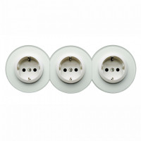 Berker Розетка 2к+З, тройная, глянцевый белый, серия Glas