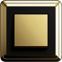 Gira Выключатель 1-клавишный, Латунь-Черный, серия Classix