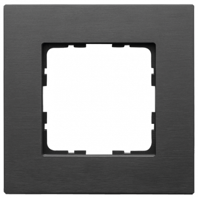 Рамка 1-постовая, алюминий Black, G1001AB, Jasmart Electric