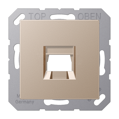 Kрышка для 1-го разъема; без видимого винта; подпружиненная шторка; термопласт; шампань, A1569-15WECH