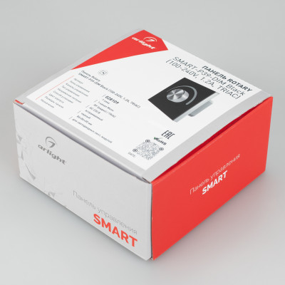 Панель SMART-P37-DIM-IN Black (230V, 1.2A, TRIAC, Rotary, 2.4G) (Arlight, IP20 Пластик, 5 лет), 028109