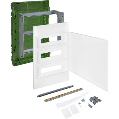 137568 Пластиковый щиток Legrand Practibox S, для встраиваемого монтажа (в полые стены), цвет двери "Белый", 3X18