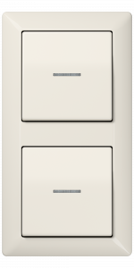 Jung Блок: Выключатель 1-клавишный + Выключатель 1-клавишный, с подсветкой, серия AS 500