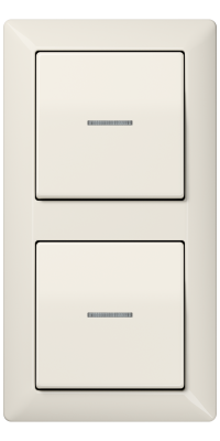 Jung Блок: Выключатель 1-клавишный + Выключатель 1-клавишный, с подсветкой, серия AS 500