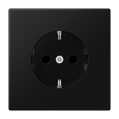 Розетка SCHUKO® с защитой от детей; дюропласт; черный матовый , LS1520KISWM