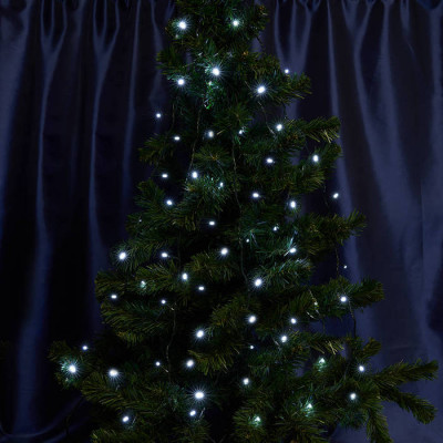 CL34 Гирлянда линейная,  100 LED 5000К, с эффектом стробов, 10 м +1.5м черный шнур, IP65, Feron 32973