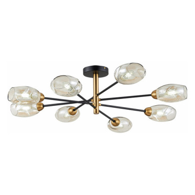 Evoluce SLE155502-08 Светильник потолочный Черный, Латунь/Янтарный E14 8*40W