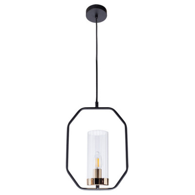 Arte Lamp CELAENO, Подвес, цвет арматуры - черный, цвет плафона/декора - ПРОЗРАЧНЫЙ, 1х60W E14, A7004SP-1BK