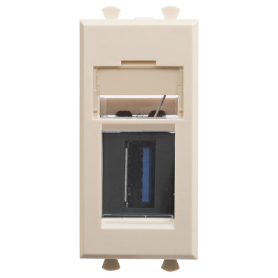 4405301 - ДКС USB 3.0 розетка модульная, тип А-А, "Avanti", "Ванильная дымка", 1 модуль