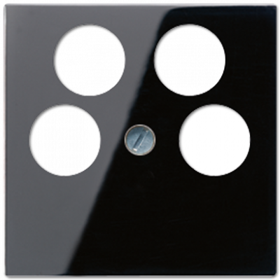 Крышка для SAT-TV-розетки с 4-мя гнездами; черный, A561-4SAT2SW