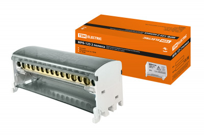 Модульный распределительный блок на DIN-рейку МРБ-125 2П 125А 2х15 групп TDM Electric, SQ0823-0012