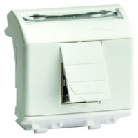 ДКС Компьютерная розетка RJ-45, кат.5Е (разъем АМР), слон.кость, 2мод., 75642S