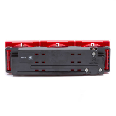 ДКС Тройная розетка Viva красная, 45013