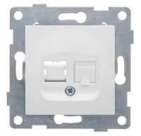 GUSI Ugra МЕХАНИЗМ розетки компьютерной RJ45, одинарной, скрытая установка. Цвет белый., С11К1-001