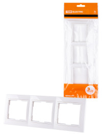 Рамка 3-х постовая горизонтальная белая "Таймыр" TDM Electric, SQ1814-0028