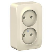BLANCA О/У РОЗЕТКА двойная без зазем. без штор. ИЗОЛ.ПЛ., 16А, 250В, МОЛОЧНЫЙ BLANCA О/У РОЗЕТКА двойная без зазем. без штор. ИЗОЛ.ПЛ., 16А, 250В, МОЛОЧНЫЙ