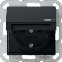 0414005 Gira Розетка c з/к, крышкой, с затвором (shutter) и символом