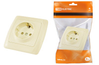 Розетка 2П+З 16А 250В с защ. шт. сл. кость "Онега" TDM Electric, SQ1805-0040