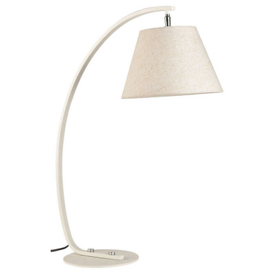 LUSSOLE Sumter Настольные лампы, цвет основания - белый, плафон - ткань (цвет - белый), 1x60W E27, LSP-0623