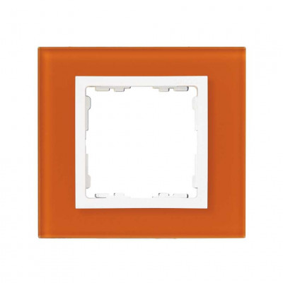 Simon 82617-65 S82N Рамка 1-ная, оранжевый - белый (стекло)