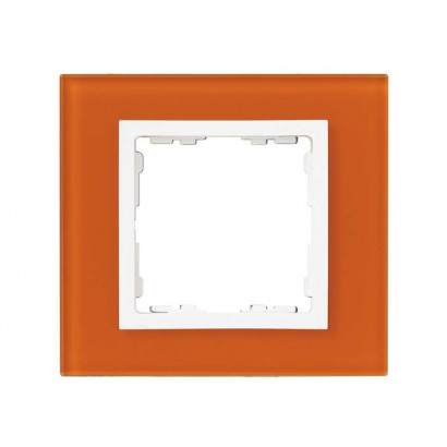 Simon 82617-65 S82N Рамка 1-ная, оранжевый - белый (стекло)