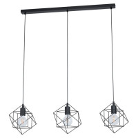 43361 Подвес STRAITON, 3X60W(E27), L905, B240, H1100, сталь, черный