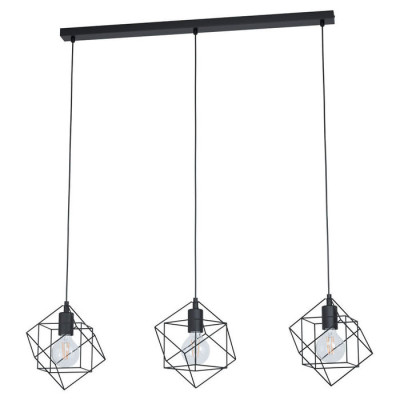 43361 Подвес STRAITON, 3X60W(E27), L905, B240, H1100, сталь, черный