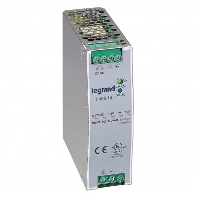 Legrand 1-фазный Импульсный источник питания 12В 120Вт 10A, 146614