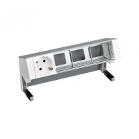 Simon 400 Алюминий Настольный розеточный блок, 1х2P+E, 3 пустых модуля, 42401000-133