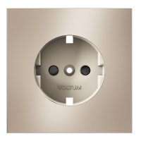 Накладка для розетки с заземлением и защитными шторками, S70 Metal (платина), VLSM000710