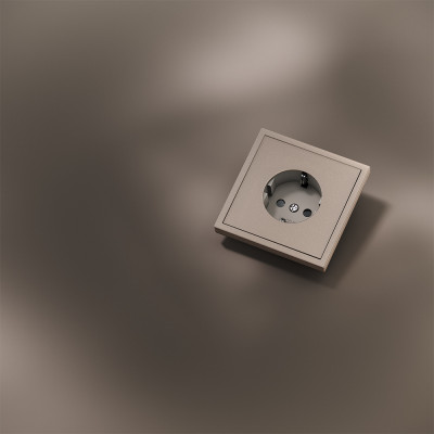 Накладка для розетки с заземлением и защитными шторками, S70 Metal (платина), VLSM000710