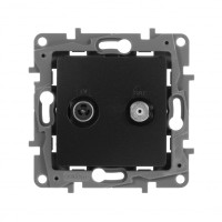 Legrand Розетка TV-SAT - Legrand Etika - двухкабельная - антрацит, 672657 Legrand Розетка TV-SAT - Legrand Etika - двухкабельная - антрацит, 672657
