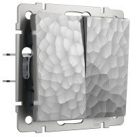 Werkel W1220006/ Выключатель двухклавишный (hammer серебряный), a052083