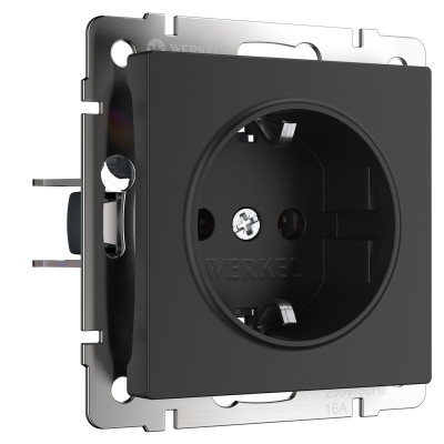 Werkel W1171008/ Розетка с заземлением (черный матовый), a051600