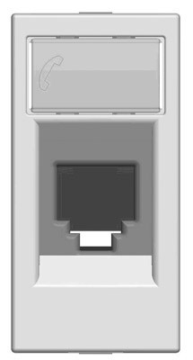 N2117.6 PL - Розетка телекоммуникационная на 6 контактов, 1-модульная, тип RJ12, серия Zenit, цвет серебристый - 2CLA211760N1301