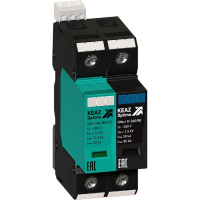 Ограничитель импульсных перенапряжений (УЗИП) OptiDin OM-I-1+Nu-280/12,5, КЕАЗ, 114278