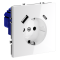 Розетка встраиваемая VOLTUM S70 с заземлением и защитными шторками, 16А, с USB, A+С, (белый глянцевы, VLS040501